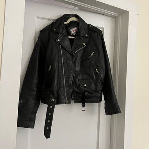 Vintage leather motorcycle jacket
